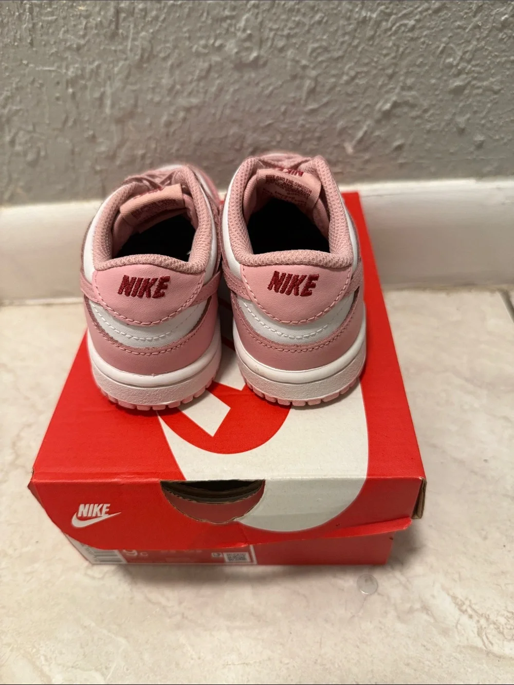 Nike Dunk Kids' Pink and White Low-Top Sneakers